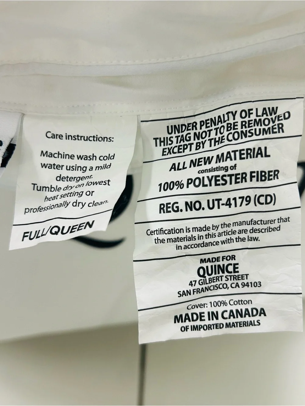 QUINCE Lightweight Premium Down Alternative Comforter Full/Queen 4245